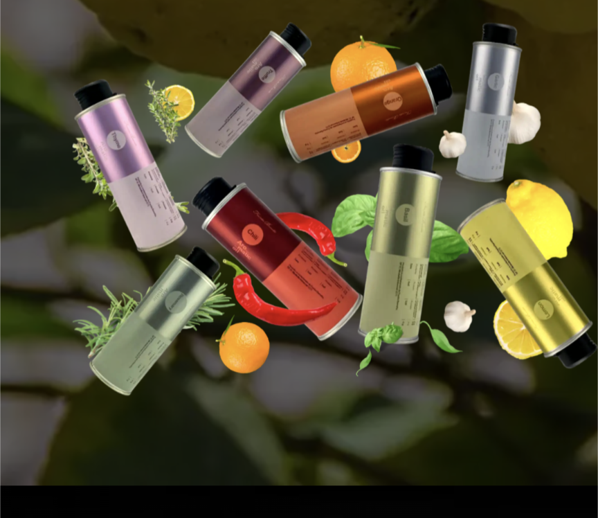 Huile d'olive extra vierge aromatisée au basilic de Sicile 100 ml